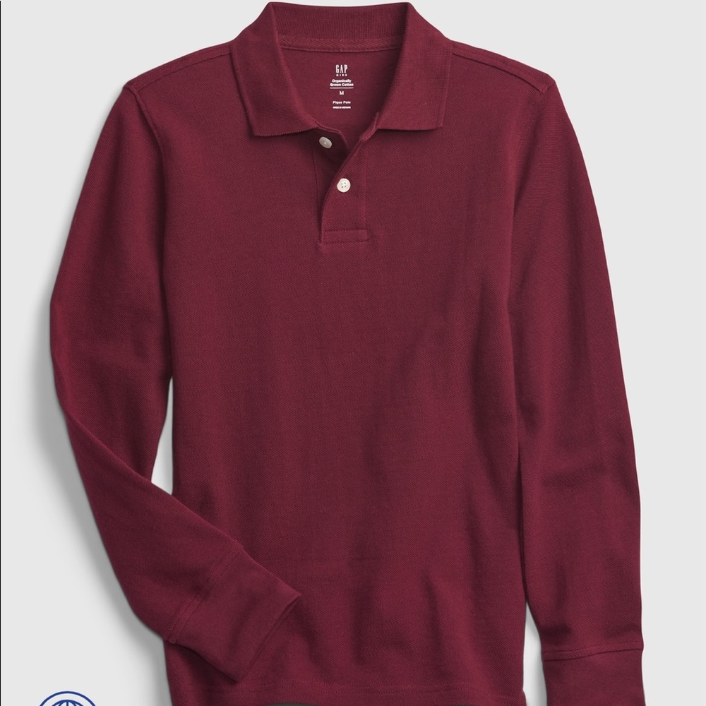 4 Gap organic long sleeve uniform polos, boy!